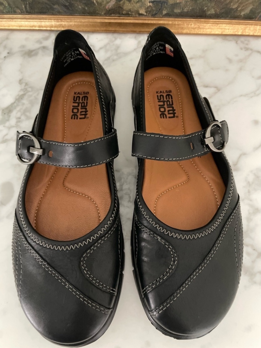 NEW Kalso Mary Jane Shoe Rally Negative Heel Black Leather USA 8.5 - Picture 6 of 9